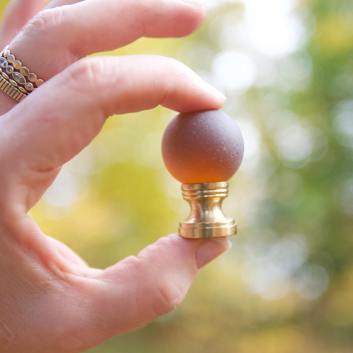 Sea Glass Lamp Finial - 10 Color Options