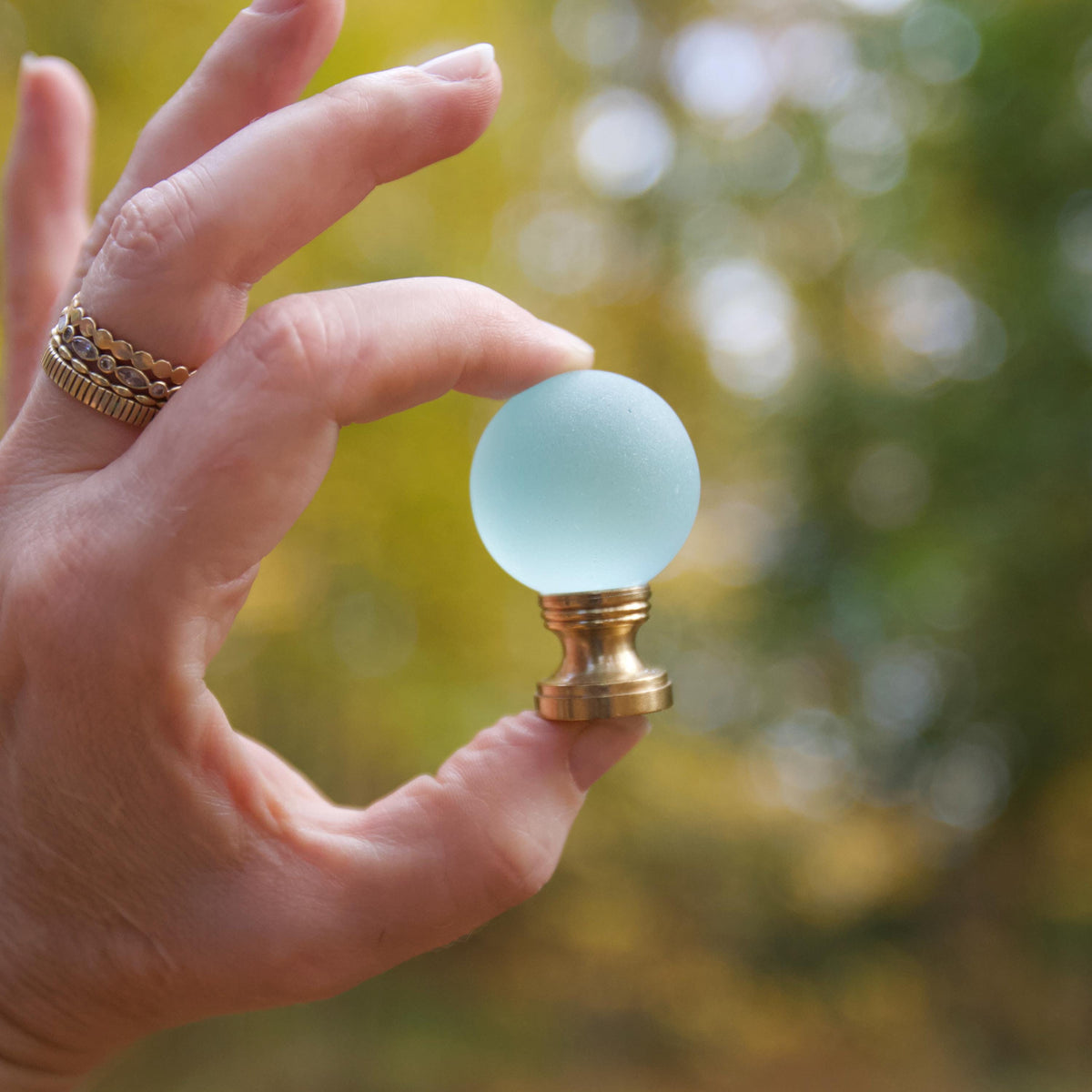Sea Glass Lamp Finial - 10 Color Options