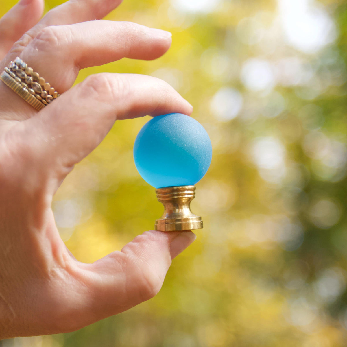 Sea Glass Lamp Finial - 10 Color Options