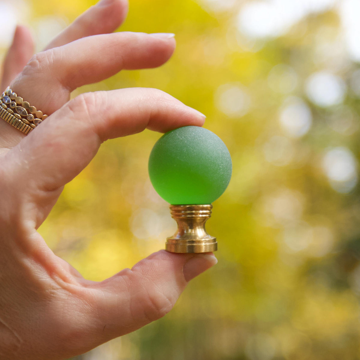 Sea Glass Lamp Finial - 10 Color Options