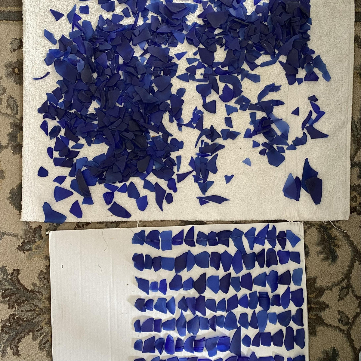 Blue Square | Royal Blue Sea Glass Wall Art