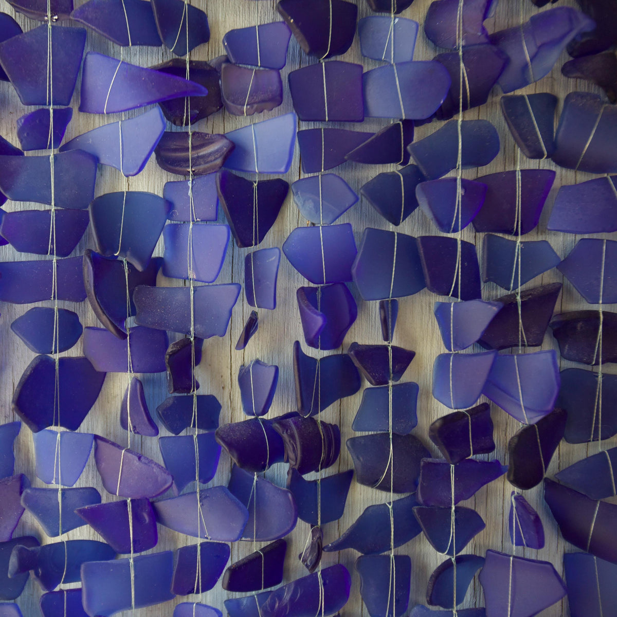 Blue Square | Royal Blue Sea Glass Wall Art