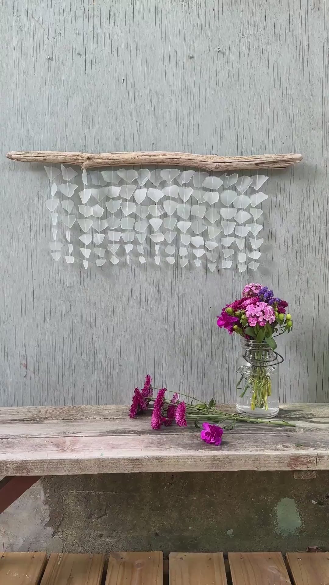 Sea Glass & Driftwood Mobile - Solid White Wave (06.16.26)