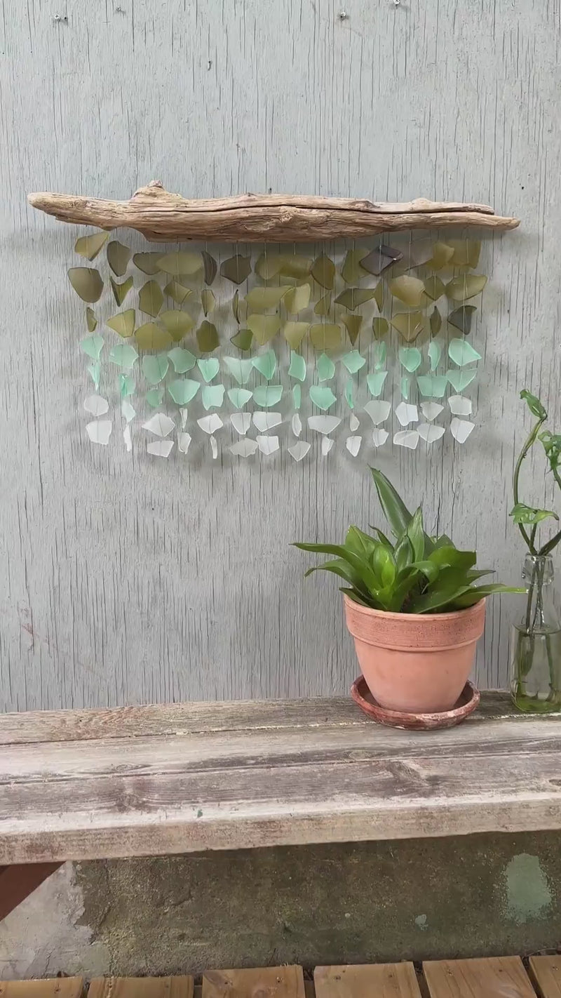 Sea Glass & Driftwood Mobile - Olive Ombré Wave (06.17.26)