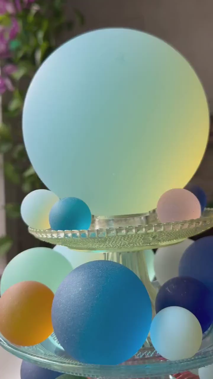 Seafoam - Seaglass Ball With Metal Stand