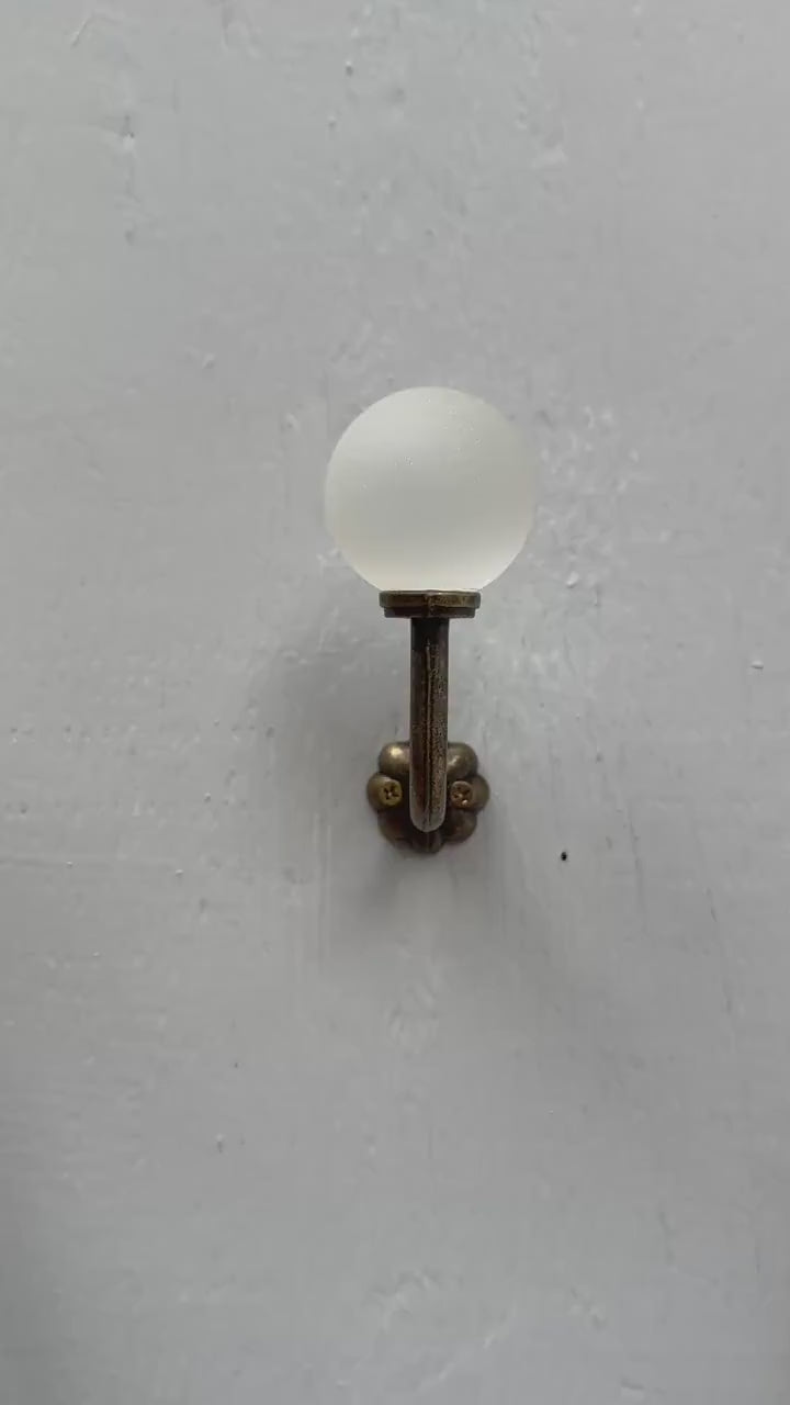 Medium Sea Glass Hook - White
