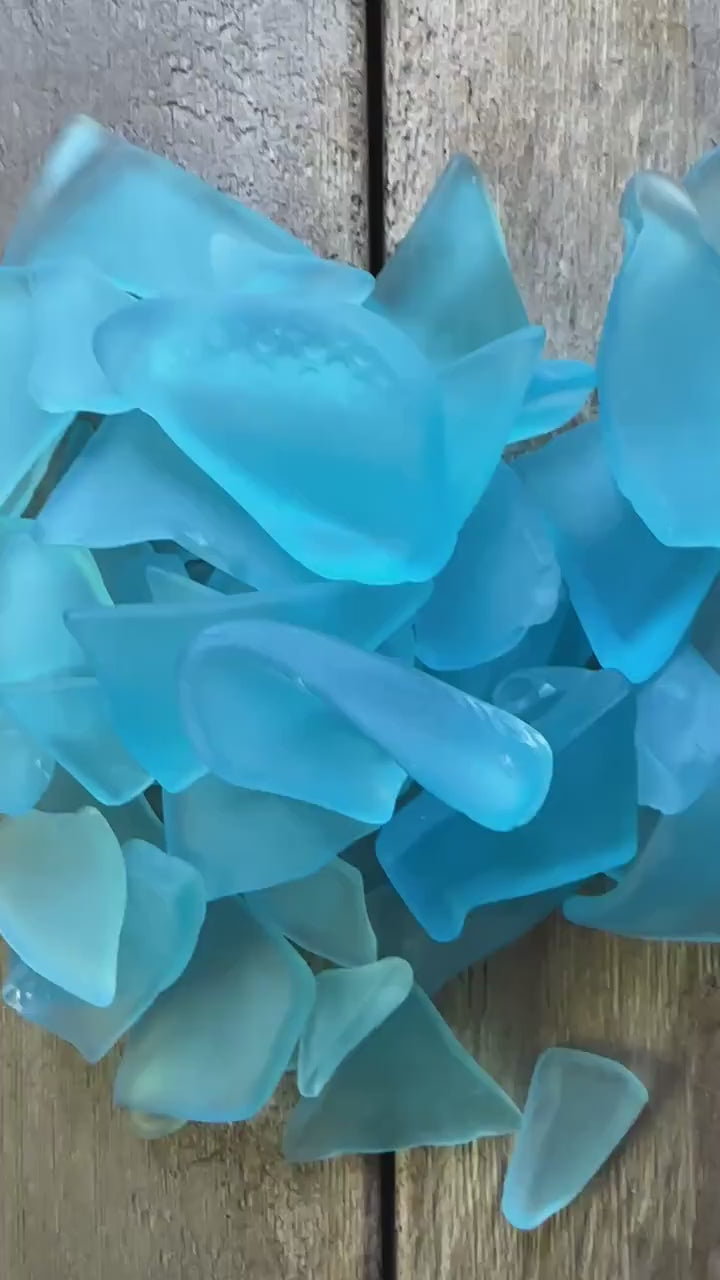 Aqua Sea Glass: Recycled Craft Supplies, Coastal Decor (13oz Bag)