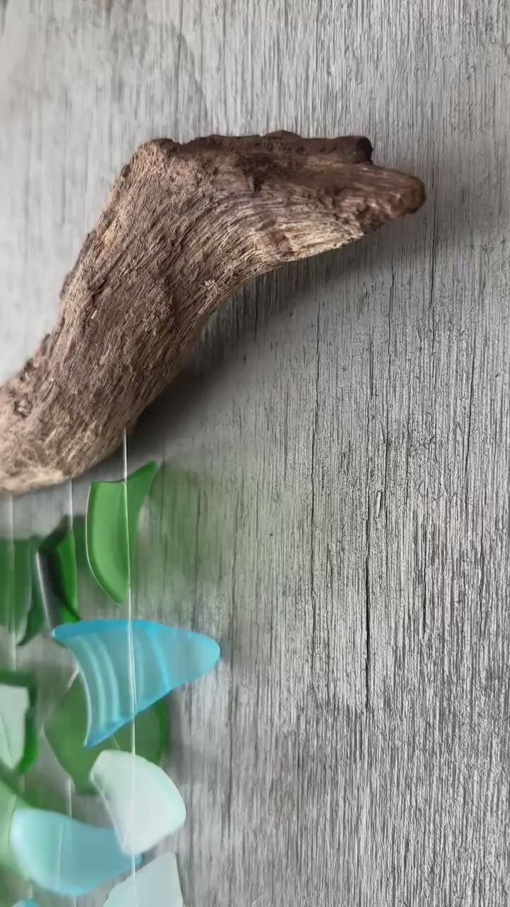Sea Glass & Driftwood Wall Hanging - Ocean Ombré (01.19.26)