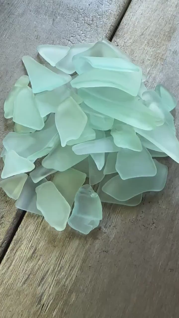 Seafoam Sea Glass: Recycled Craft Supplies, Coastal Decor - 13oz Bag