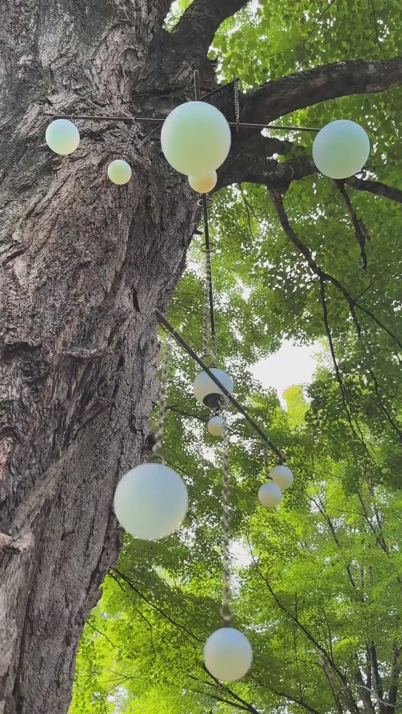 Balance - Opalite Glass & Brass Mobile: Handmade Kinetic Sculpture
