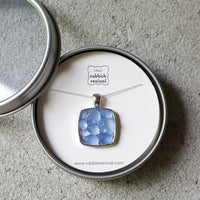 Sea Glass & Silver Mosaic Necklace - Periwinkle