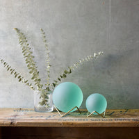 Seafoam - Super Jumbo Seaglass Ball w/ Driftwood or Geometric Metal Stand