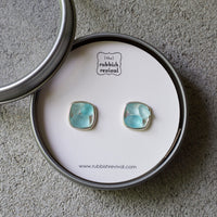 Clip-On Mosaic Sea Glass Earrings