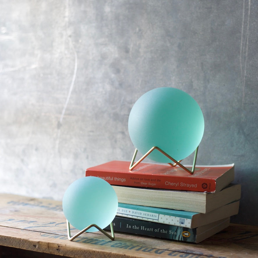 Seafoam - Super Jumbo Seaglass Ball w/ Driftwood or Geometric Metal Stand