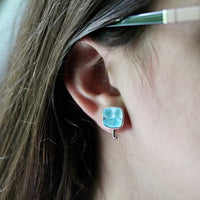 Clip-On Mosaic Sea Glass Earrings