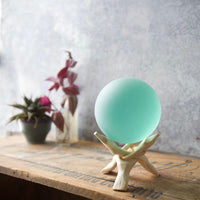 Seafoam - Super Jumbo Seaglass Ball w/ Driftwood or Geometric Metal Stand