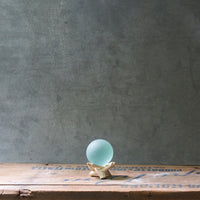 Seaglass Ball with Driftwood Stand - Seafoam
