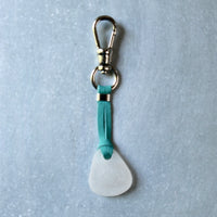 Sea Glass & Leather Keychains - TheRubbishRevival