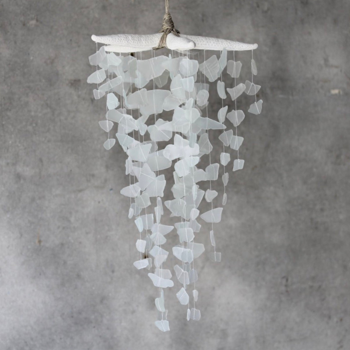 Sea Glass & Starfish Mobile - Grand in White Chandelier