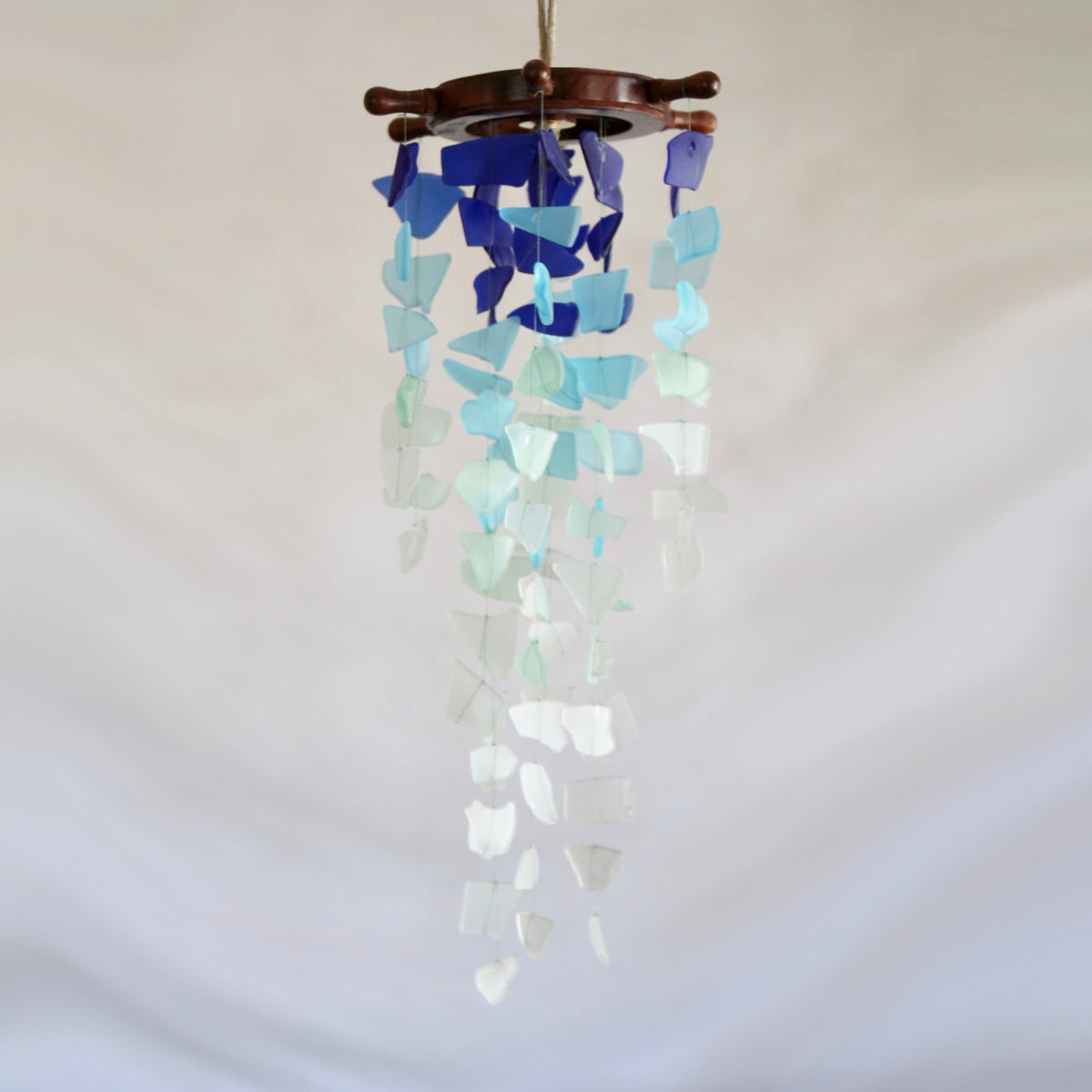 Seaglass & Shipwheel Mobile Chandelier