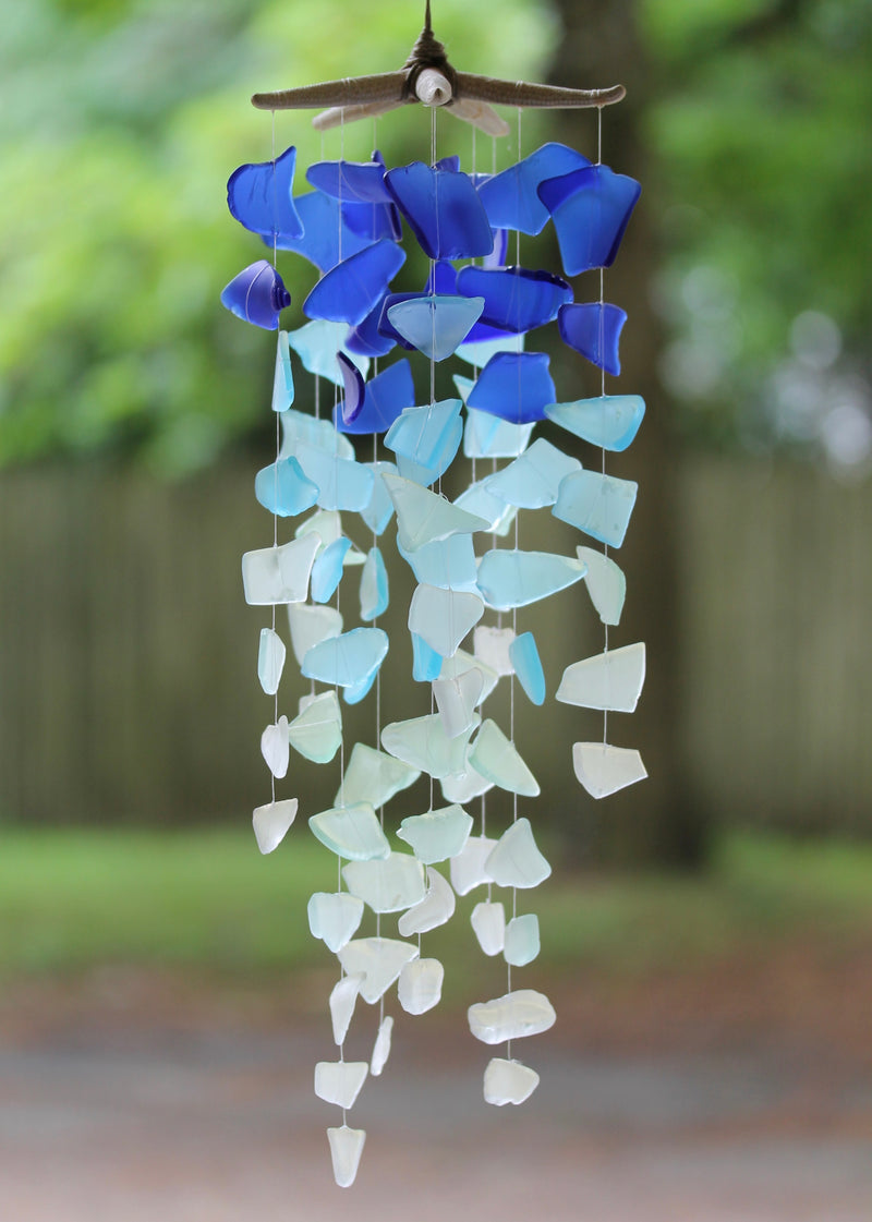 Sea Glass & Starfish Mobile - Royal Ombre Chandelier