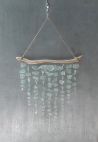 Sea Glass & Driftwood Mobile - Aquamarine Dream