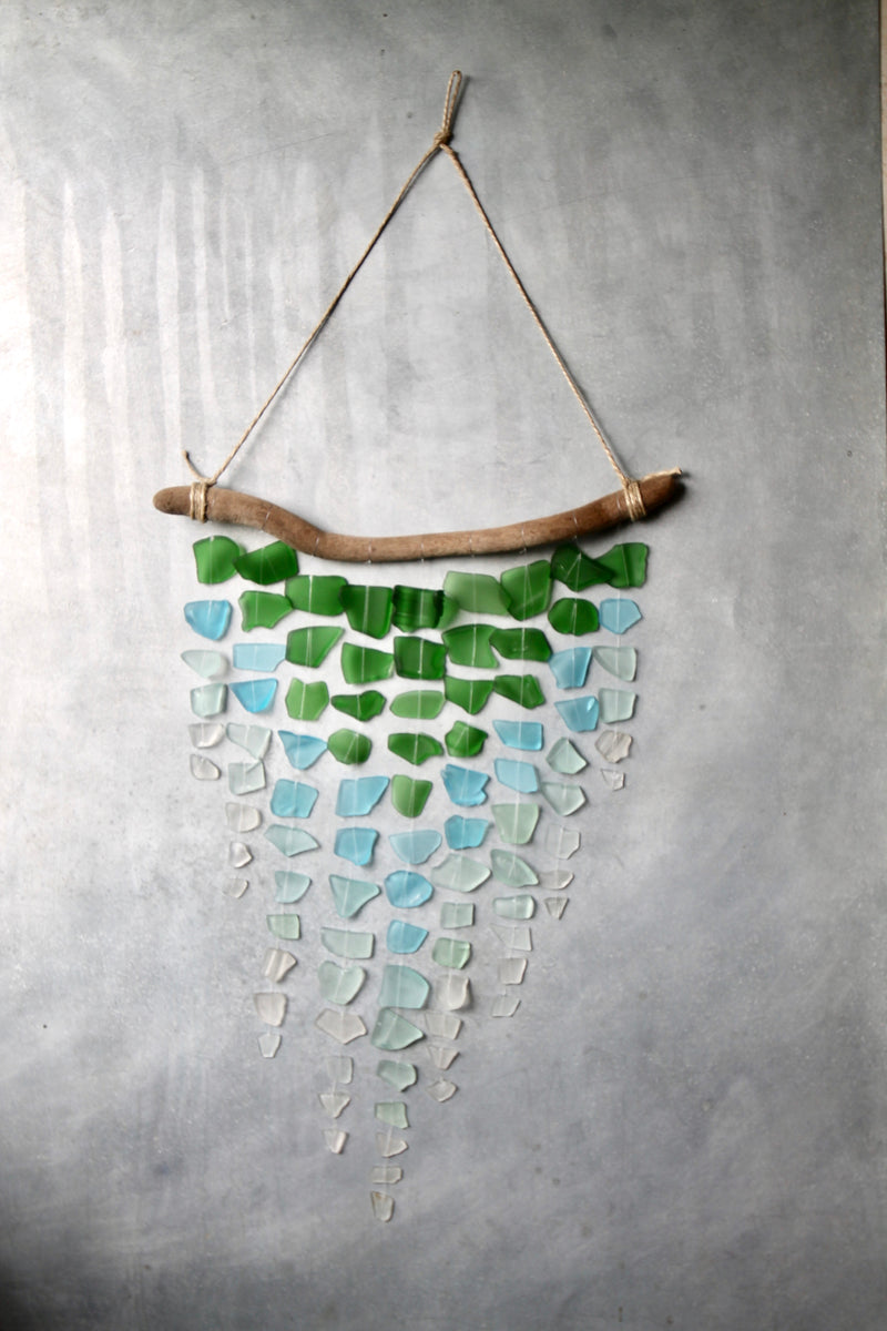 Sea Glass & Driftwood Mobile - Ombre