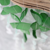 Sea Glass & Driftwood Mobile - OMBRE  GREEN- Green, Seafoam and Clear Seaglass