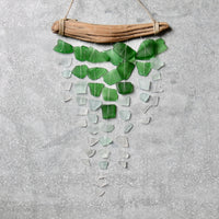 Sea Glass & Driftwood Mobile - OMBRE  GREEN- Green, Seafoam and Clear Seaglass