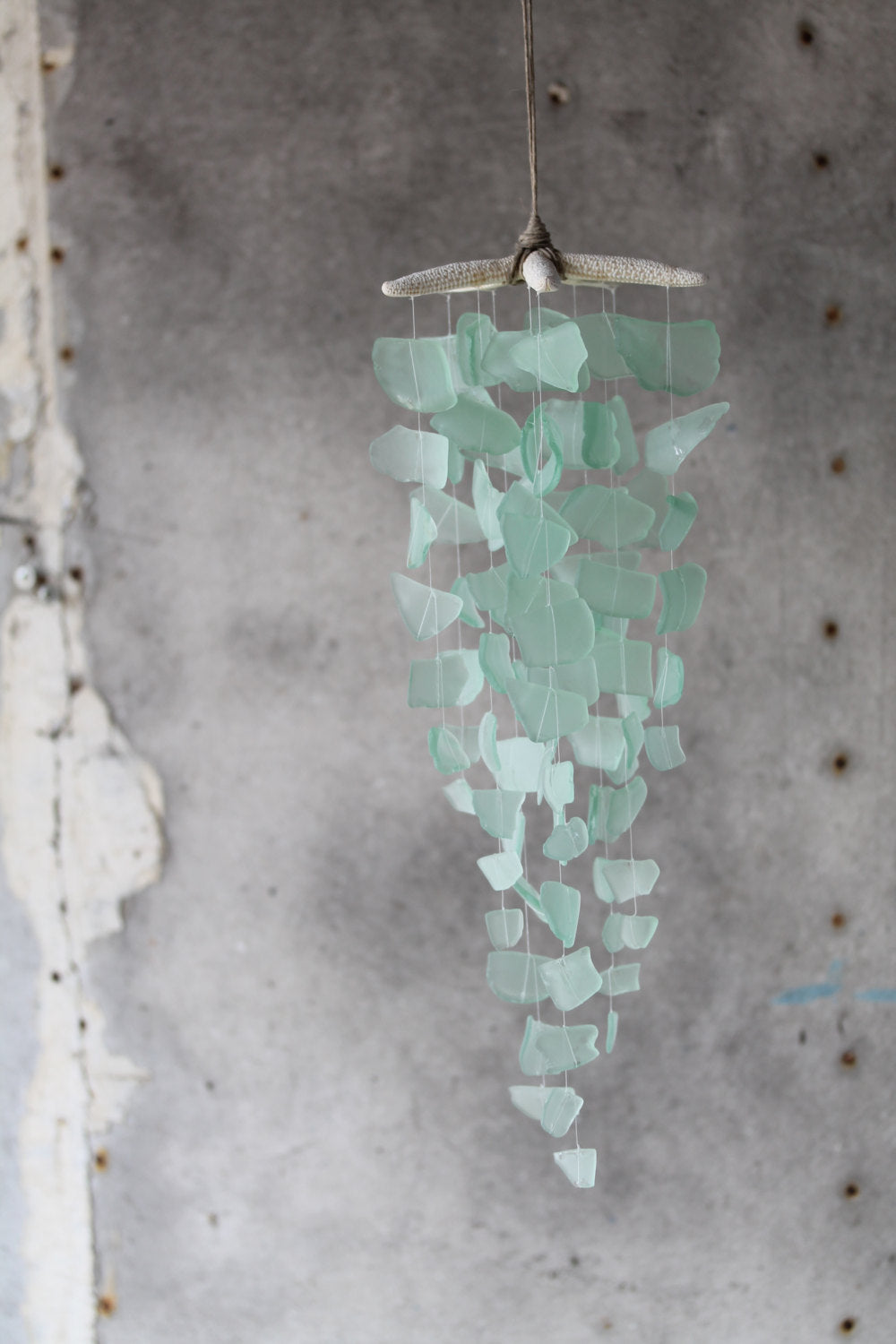 Sea Glass & Starfish Mobile - Solid Seafoam - TheRubbishRevival