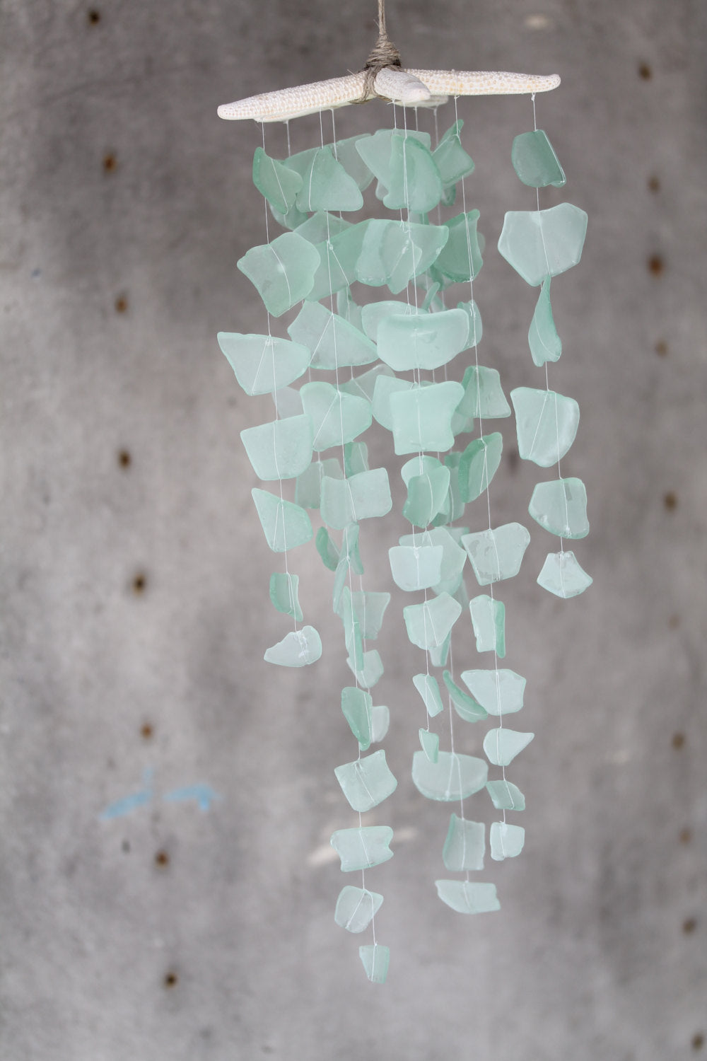 Sea Glass & Starfish Mobile - Solid Seafoam - TheRubbishRevival