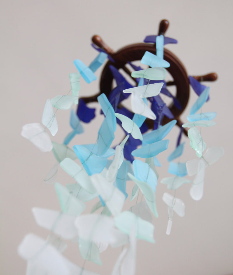 Seaglass & Shipwheel Mobile - TheRubbishRevival