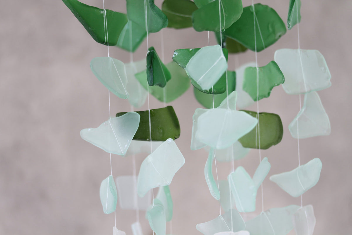 Sea Glass & Starfish Mobile - Ombre Green - TheRubbishRevival
