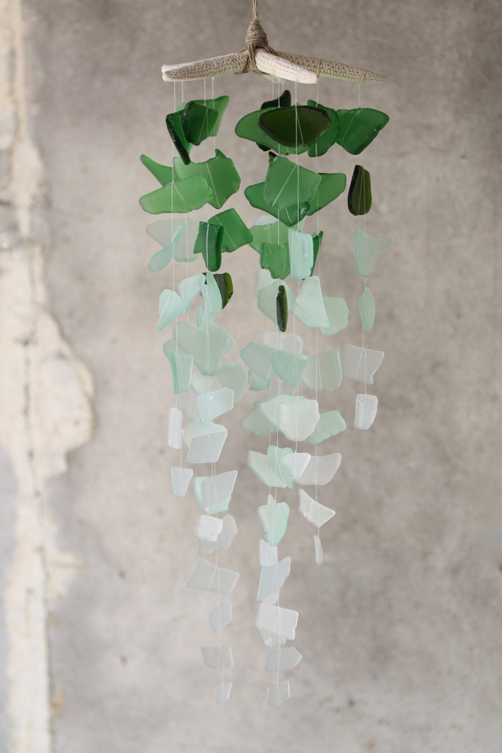 Sea Glass & Starfish Mobile - Ombre Green - TheRubbishRevival