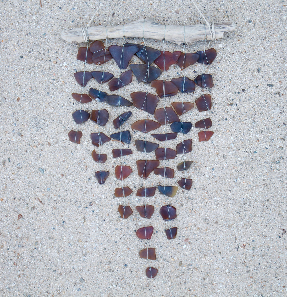 Sea Glass & Driftwood Mobile - Brown / Amber - TheRubbishRevival