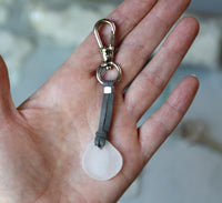 Sea Glass & Leather Keychains - TheRubbishRevival