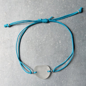 Sea Glass & Cotton Bracelet - TheRubbishRevival