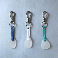 Sea Glass & Leather Keychains - TheRubbishRevival