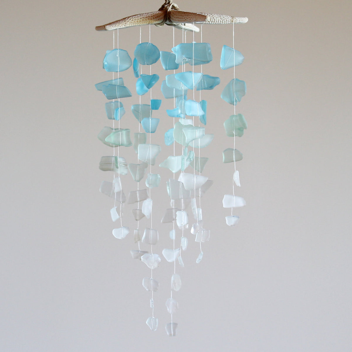 Sea Glass & Starfish Mobile - Ombre Blues - TheRubbishRevival