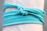 Sea Glass & Leather Wrap Bracelet - TheRubbishRevival