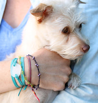 Sea Glass & Leather Wrap Bracelet - TheRubbishRevival