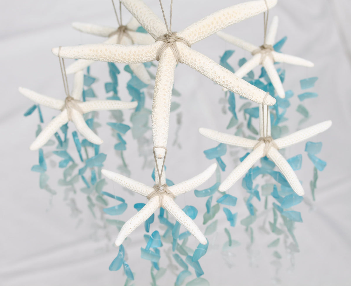 Sea Glass & Starfish Mobile - Colossal Ombre Chandelier – TheRubbishRevival