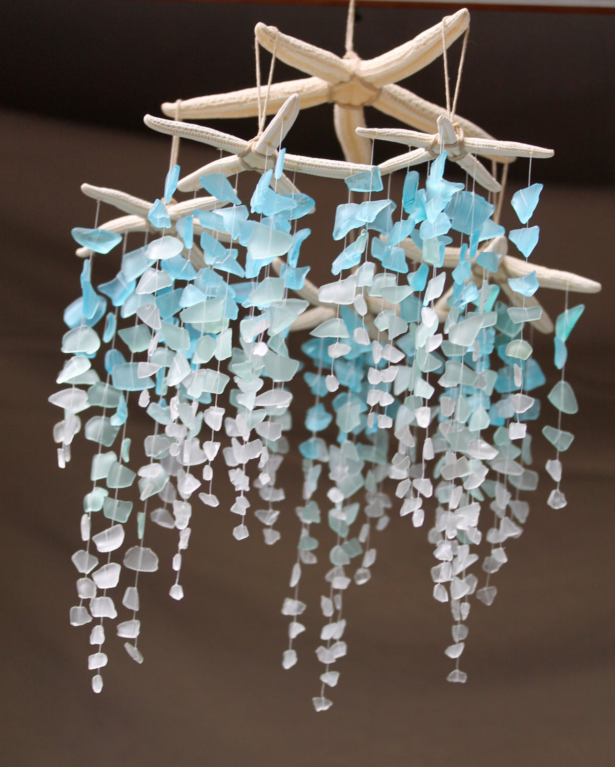 Sea Glass & Starfish Mobile - Colossal Ombre Chandelier – TheRubbishRevival