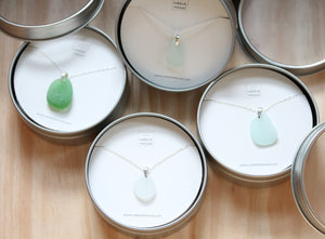 Sea Glass & Sterling Silver Necklace - Emerald Pendant - TheRubbishRevival