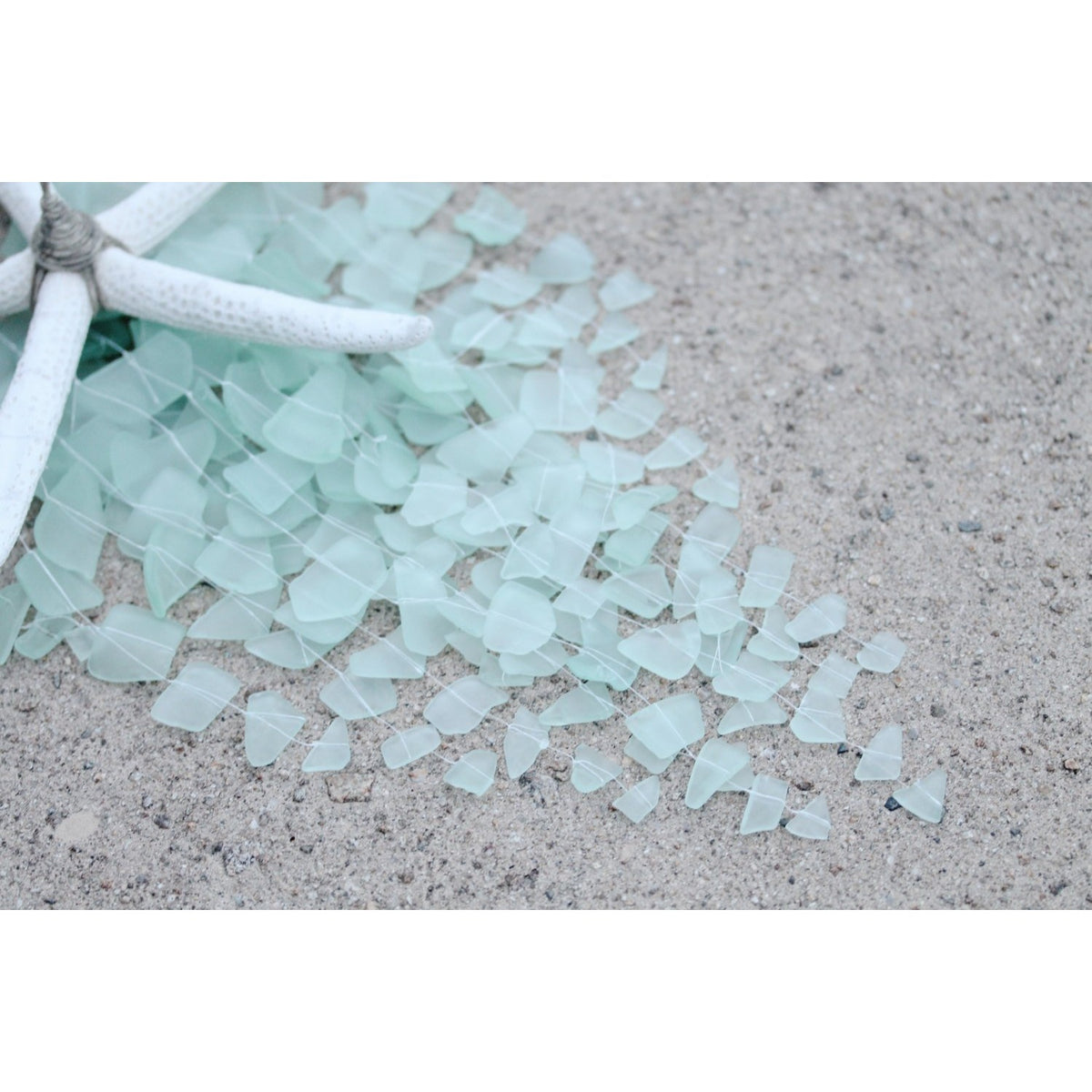 Sea Glass & Starfish Mobile - Seafoam - TheRubbishRevival