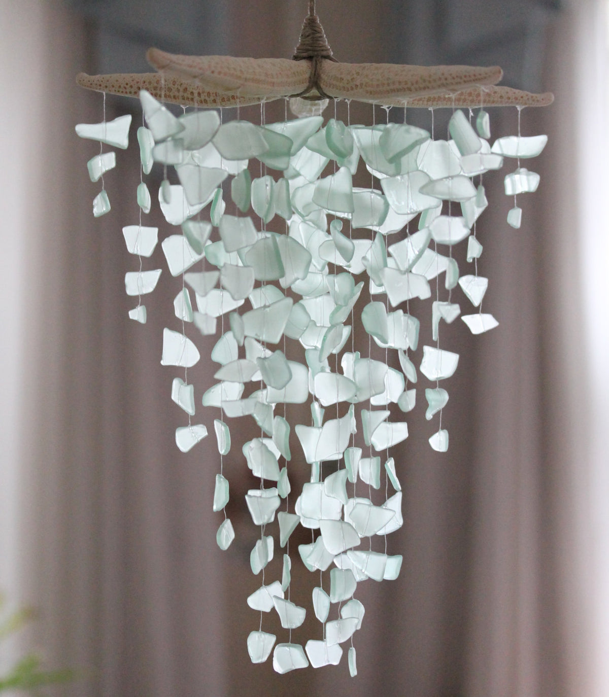 Sea Glass & Starfish Mobile - Seafoam - TheRubbishRevival