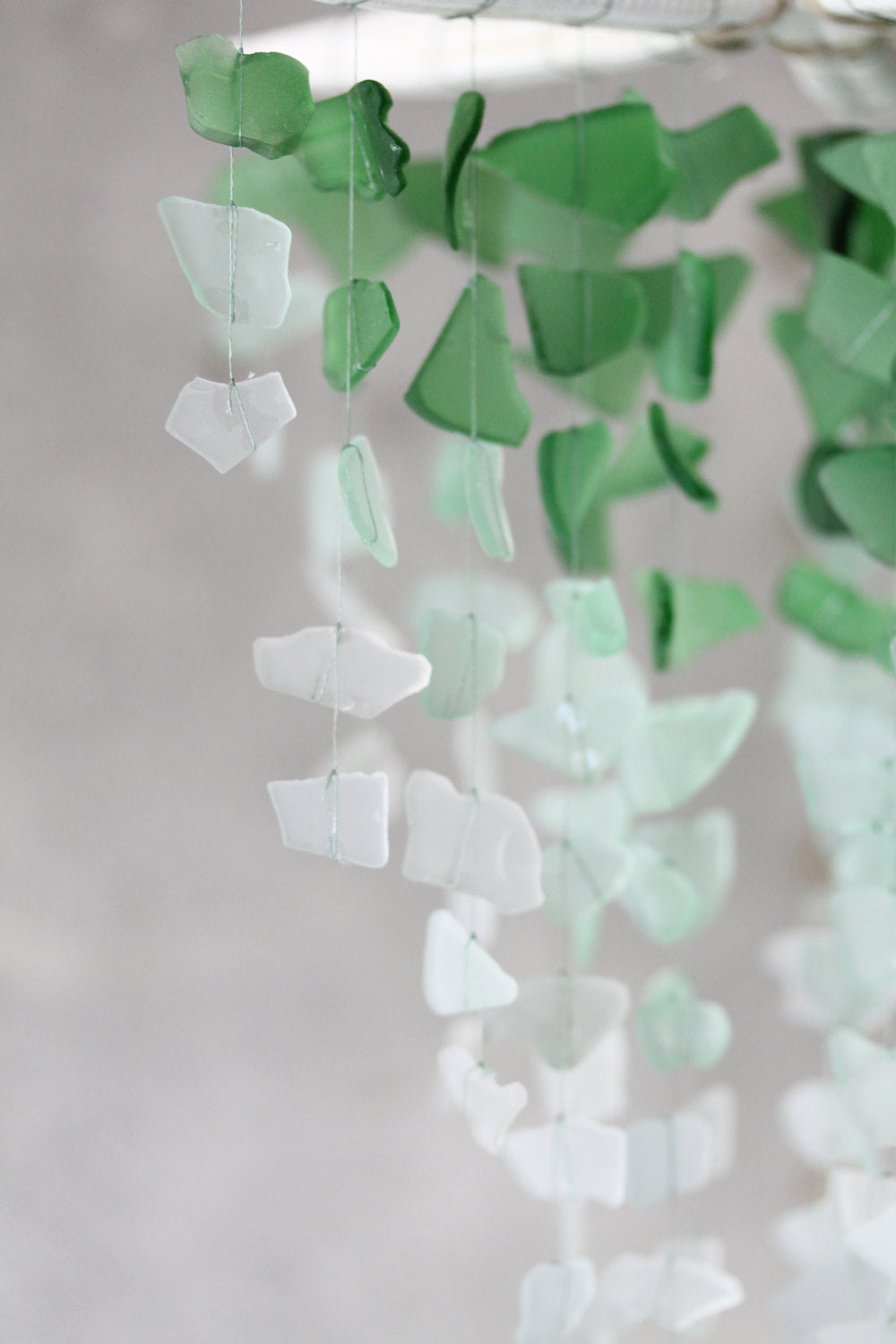 Sea Glass & Starfish Mobile - Grand in Green Ombre - TheRubbishRevival