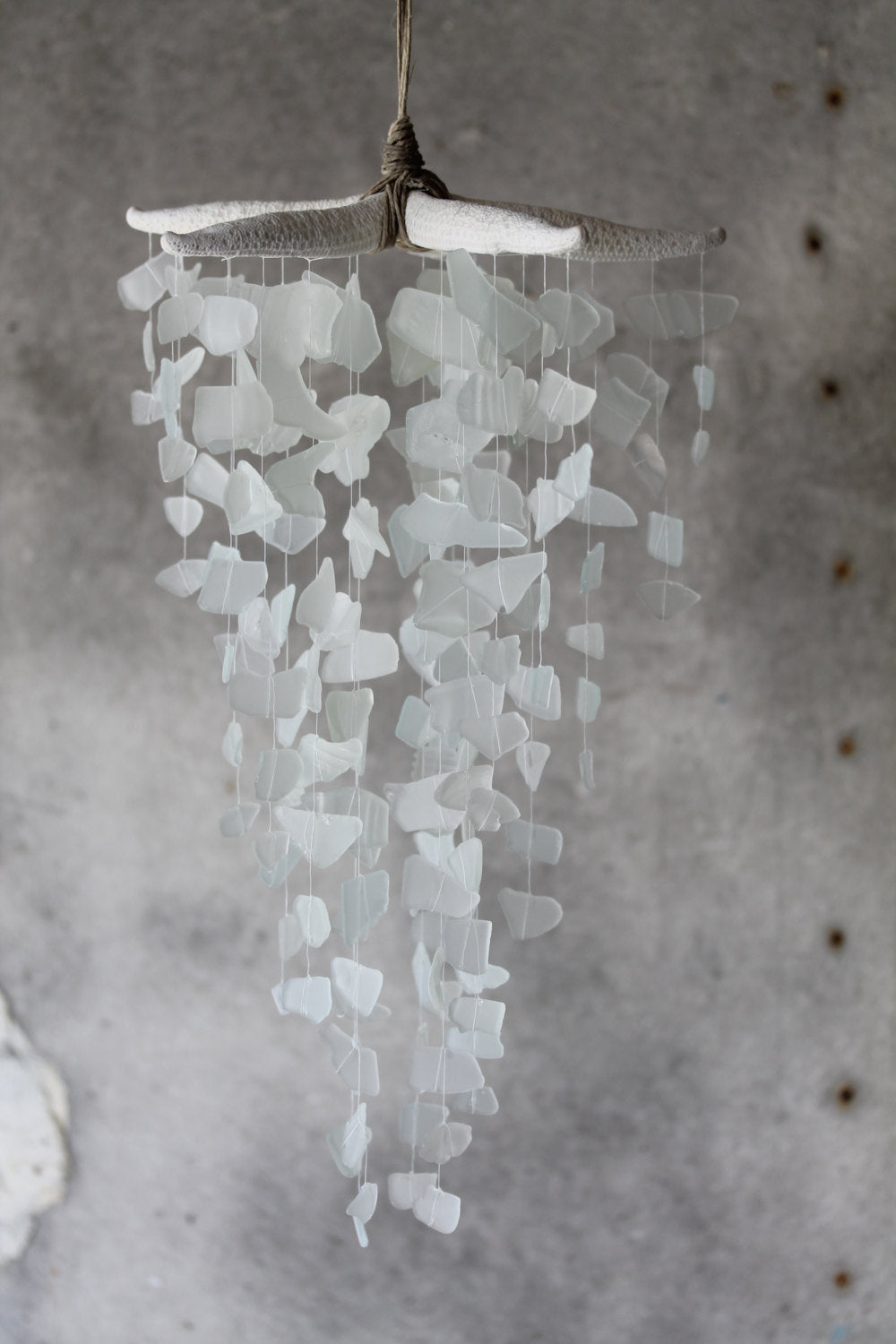 Sea Glass & Starfish Mobile - Grand in White - TheRubbishRevival