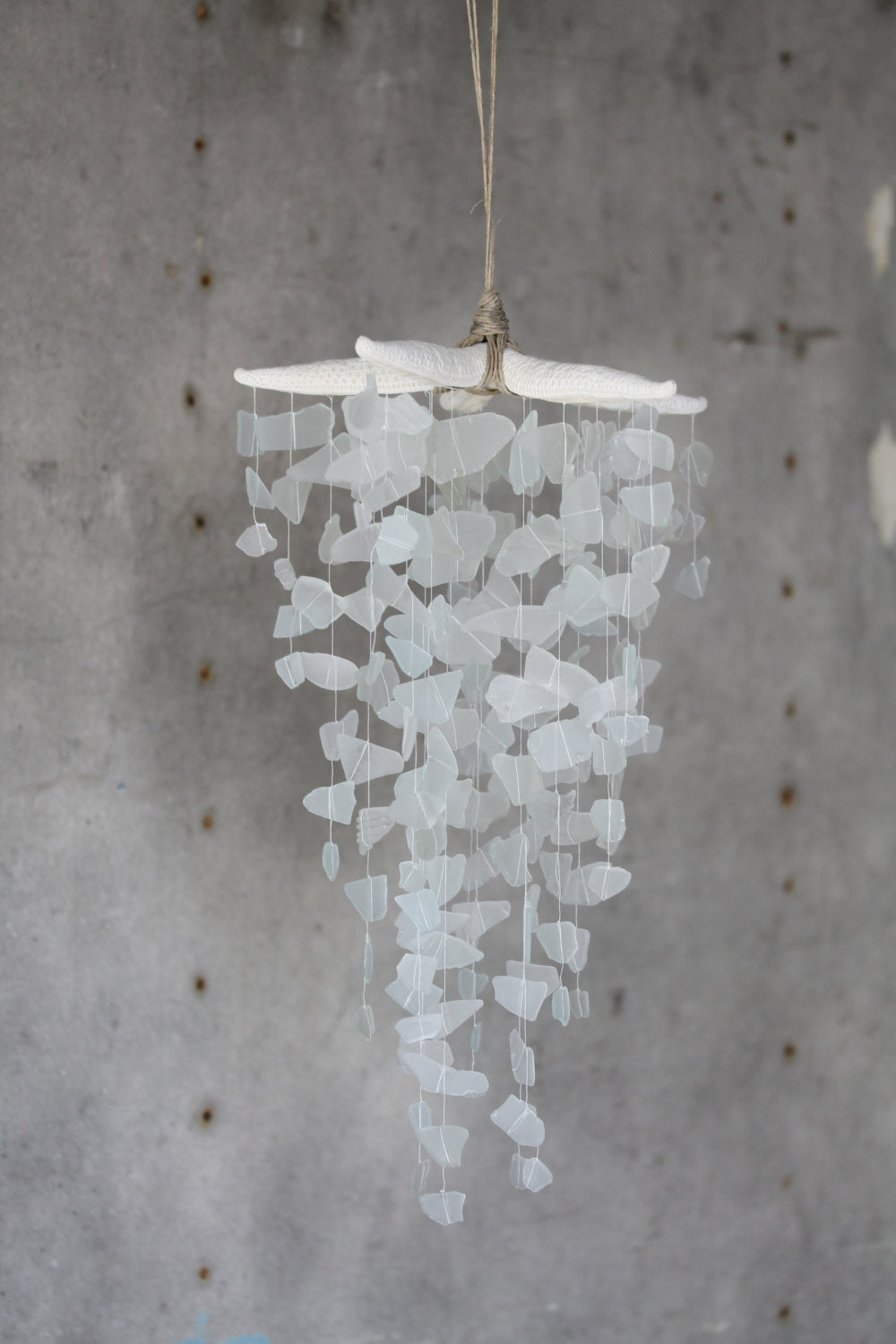 Sea Glass & Starfish Mobile - Grand in White - TheRubbishRevival