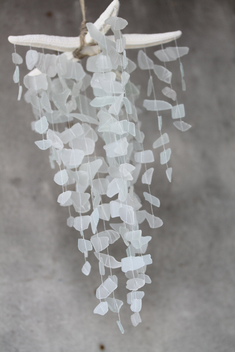 Sea Glass & Starfish Mobile - Grand in White - TheRubbishRevival